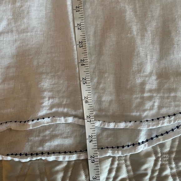 J. Jill 100% Linen Sleeveless White and Blue Embroidered Blouse/Tunic Top Size L - Picture 11 of 11